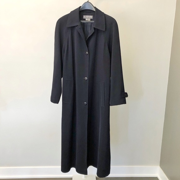 Vintage 90s Oversized Minimalist Navy Baggy  Long Jacket Trench Coat. Large - Picture 4 of 16